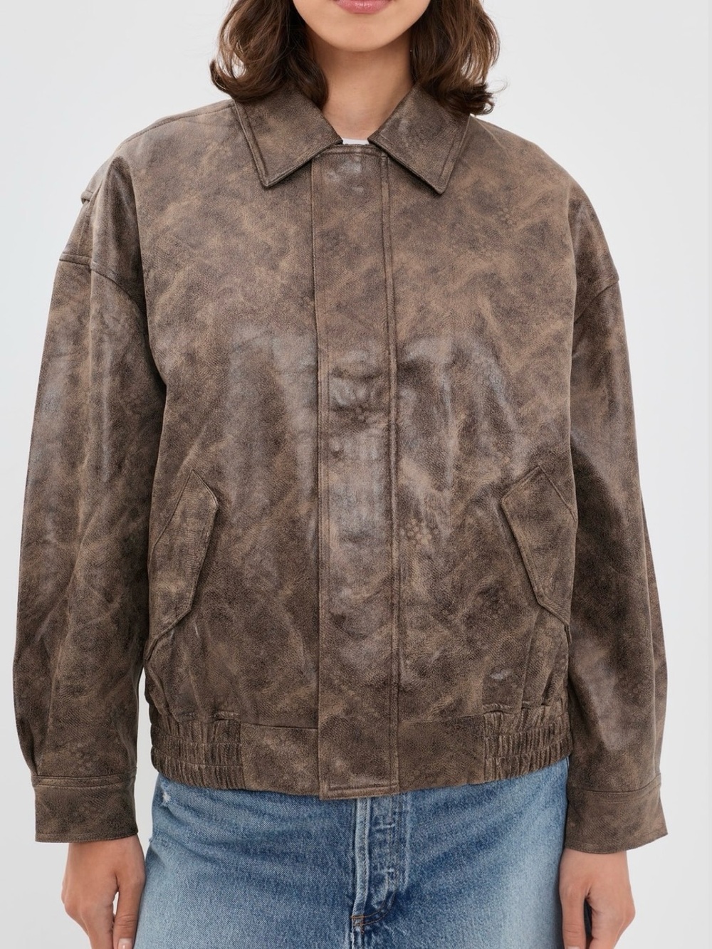 Lioness Brown Suede Bomber Jacket Kenny